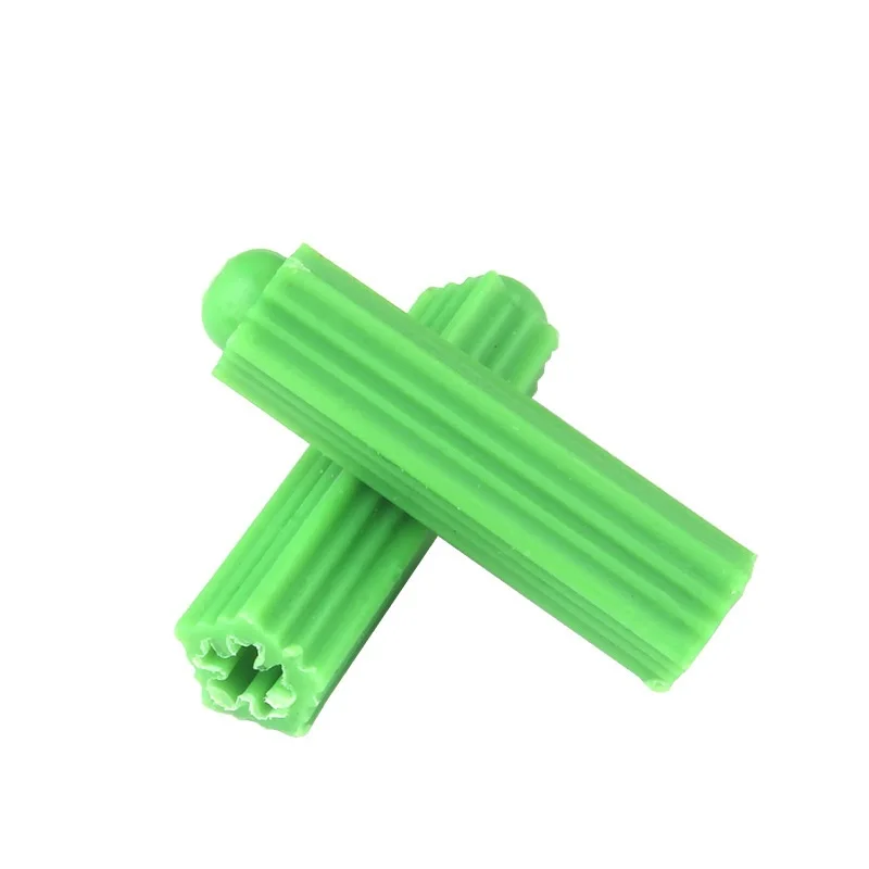100PCS  Plastic Expansion Anchors Drywall Wall Anchors Green M6 M8 Wall Nylon Rubber Plug Screw Expansion Tube Anchor Bolt