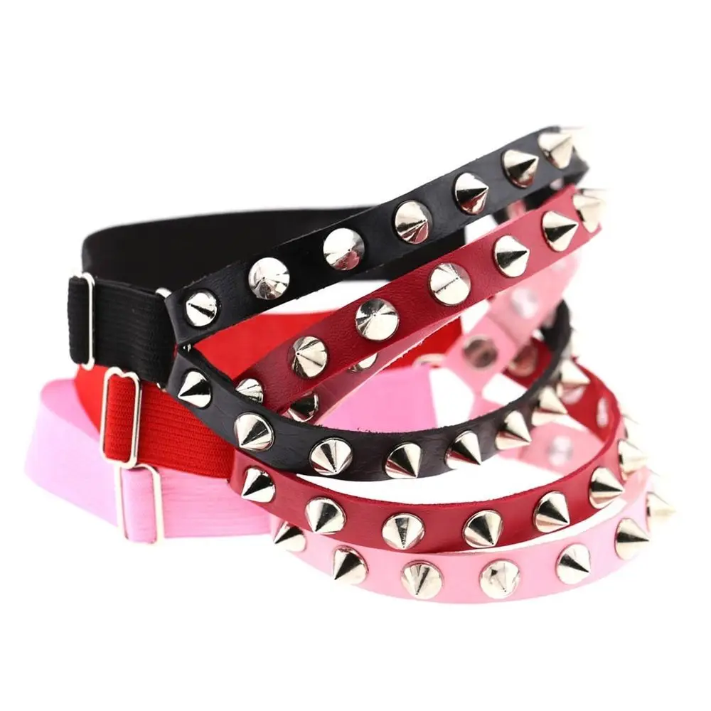 Kawaii Triangle Harness Ropa Leather Rivet Faux Garters Clothing Goth Leather Garters Sexy Garter Punk