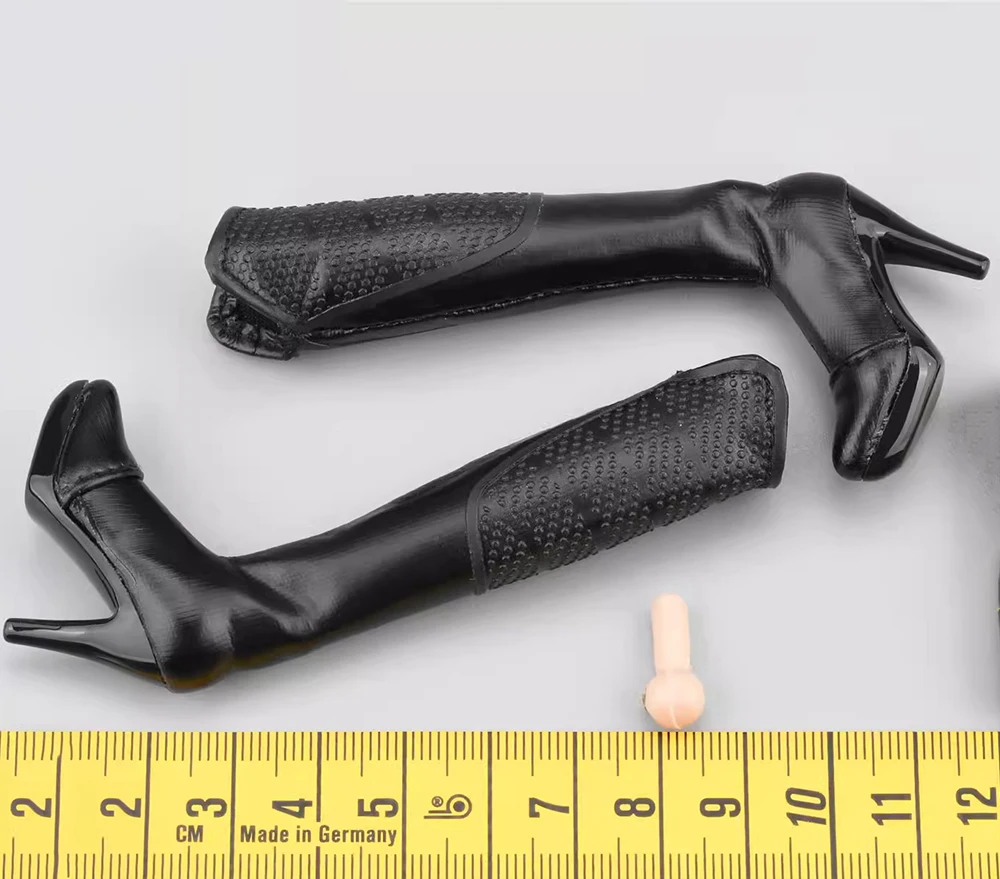 

1/6 GDTOYS GD97009 Female Warrior Cobra Snake Girl Baroness Black Solid Leather Long Boots Shoe Foot Connector For 12" Action