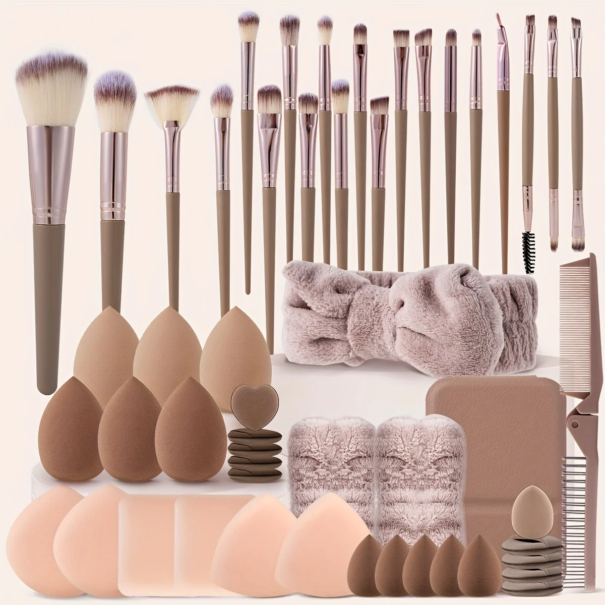 52 Makeup Tool Set Makeup Brush Wash Bowl Makeup Egg Powder Makeup Tool Set