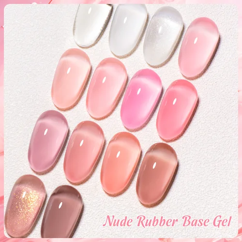 Imagen 2 del producto Esmalte de uñas en Gel con Base de goma rosa desnudo, Gel de construcción UV transparente blanco, barniz semipermanente para remojar, arte de uñas LED UV DIY, 7ML