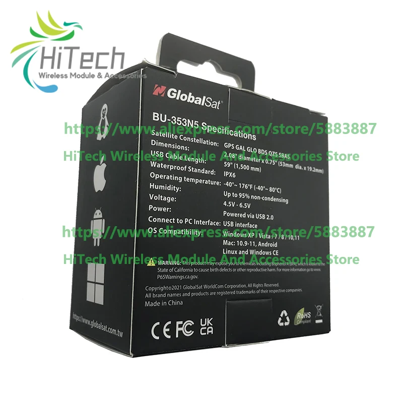 in stock!GlobalSat USB GPS Receiver BU353N5 BU-353N5 replace BU353S4 ,USB interface G Mouse Magnetic