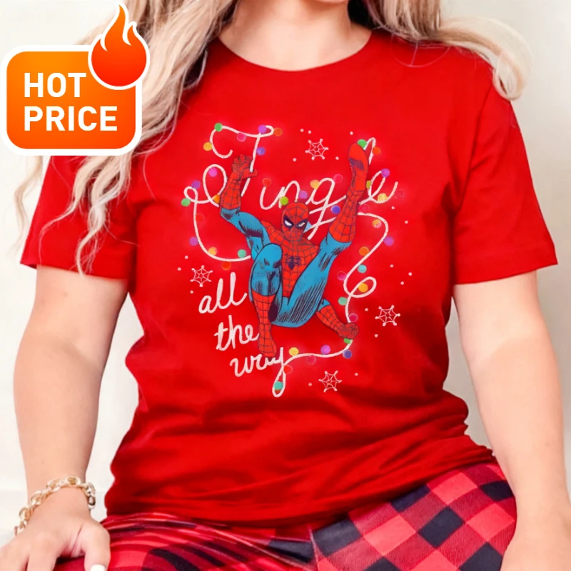 مارفل سبايدر مان للبنين والبنات 2026 جديد تيشيرت صيفي الأسرة الوالدين والطفل ارتداء المتضخم عادية فضفاض الرجال النساء تي شيرت #6