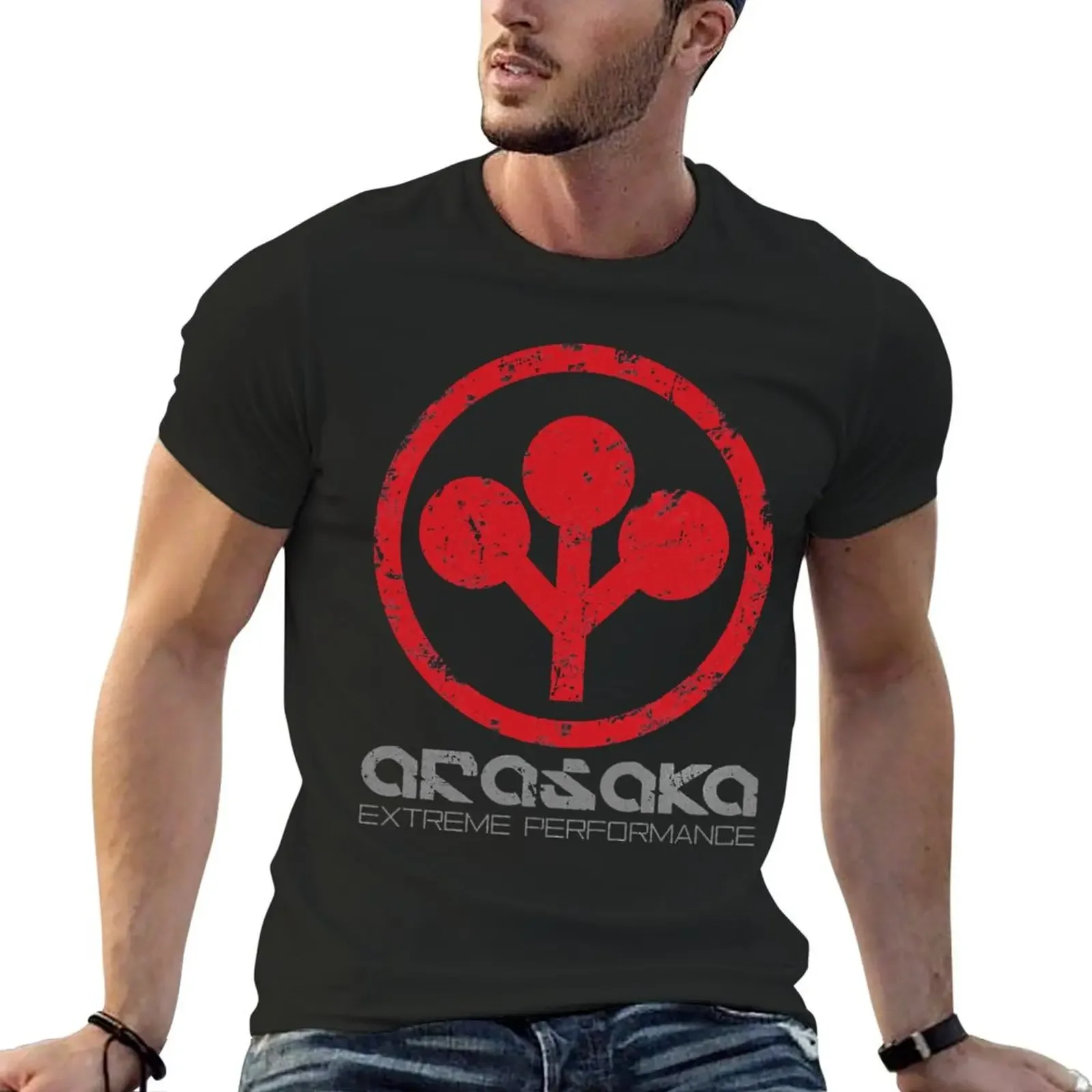 

Distressed Arasaka Corp Logo T-Shirt anime t shirts basketball graphic tees customs design your own mens graphic t-shirts anime