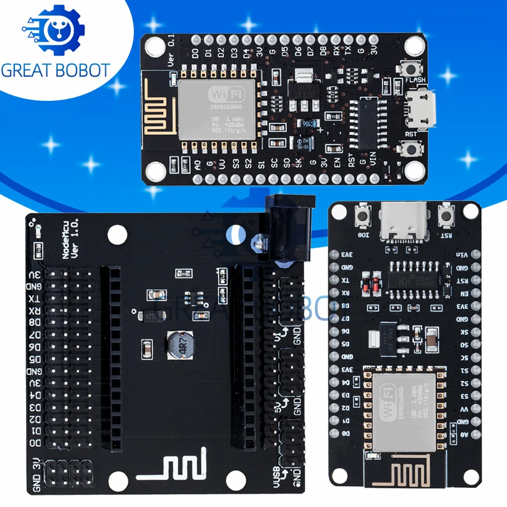 ESP8266 ESP-12E NodeMCU V3 Breadboard Base (1PC BS) - for Arduino IDE Compatible for DIY Programming