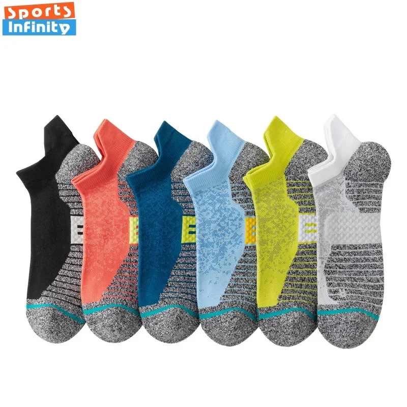 Men and Women Short Sports Socks Professional Running Socks Towel Soles Shock Absorption Sweat-absorbing and Breathable Socks