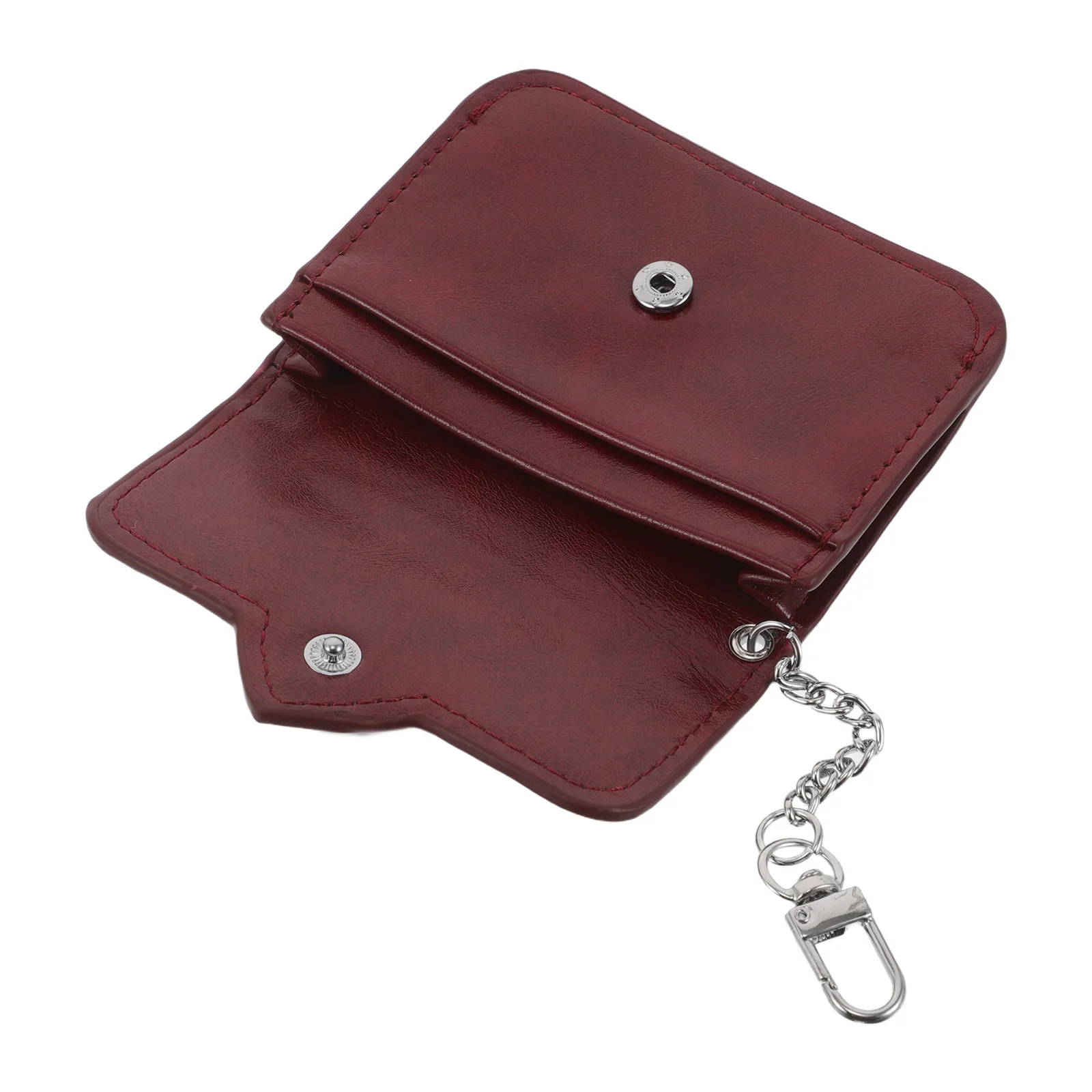 

Small Women Wallet PU Card Holder Heart Buckle Flap Cover Ultra-Thin Slim Purse for Credit Bank Id Business Visiting