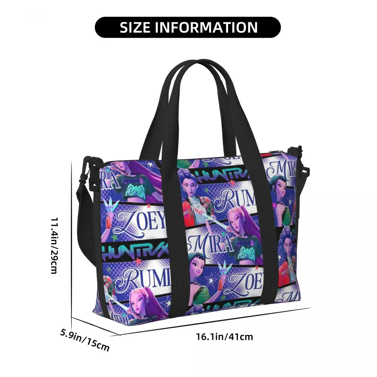 KPop Demon Hunters Huntrix bolso de viaje de playa bolsas de mano de gran capacidad para gimnasio deporte mujeres compras bolso de hombro