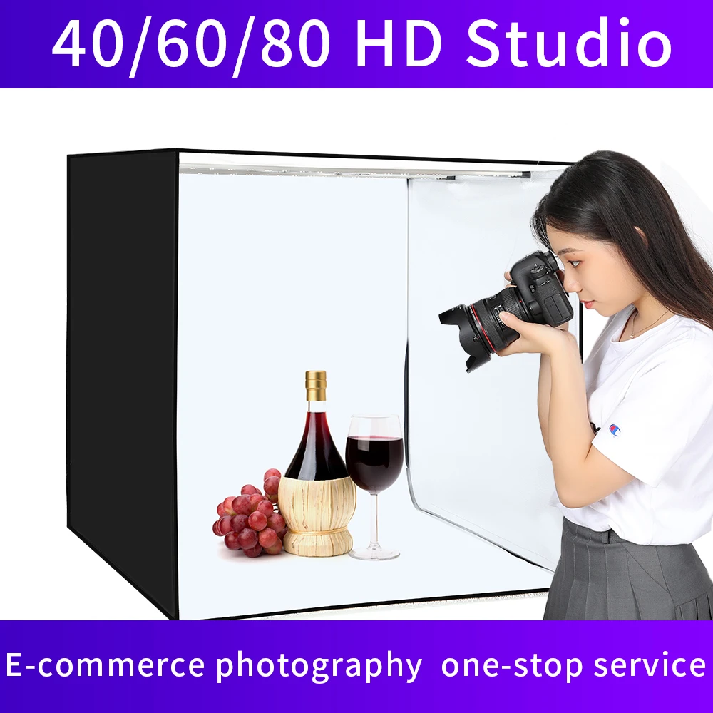 SH 80cm/65cm Lightbox Kits Photo Studio Mini Table Shooting Tent  With 5 Colors PVC Background Foldable Dimmable Photography Box