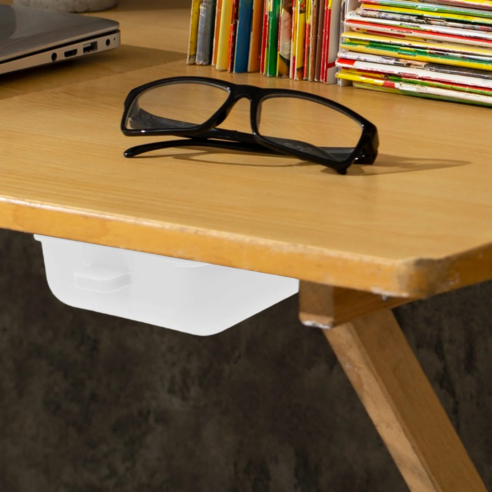 Tiroir de rangement sous le bureau, 2 pièces, organisateur coulissant peu encombrant, tiroir caché auto-adhésif pour bureau, école, usage domestique