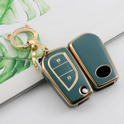 2/3 Button Soft TPU Car Key Cover Case Auto Shell Holder Protector Fob for Toyota Aygo Yaris Highlander Camry RAV4 Keychain