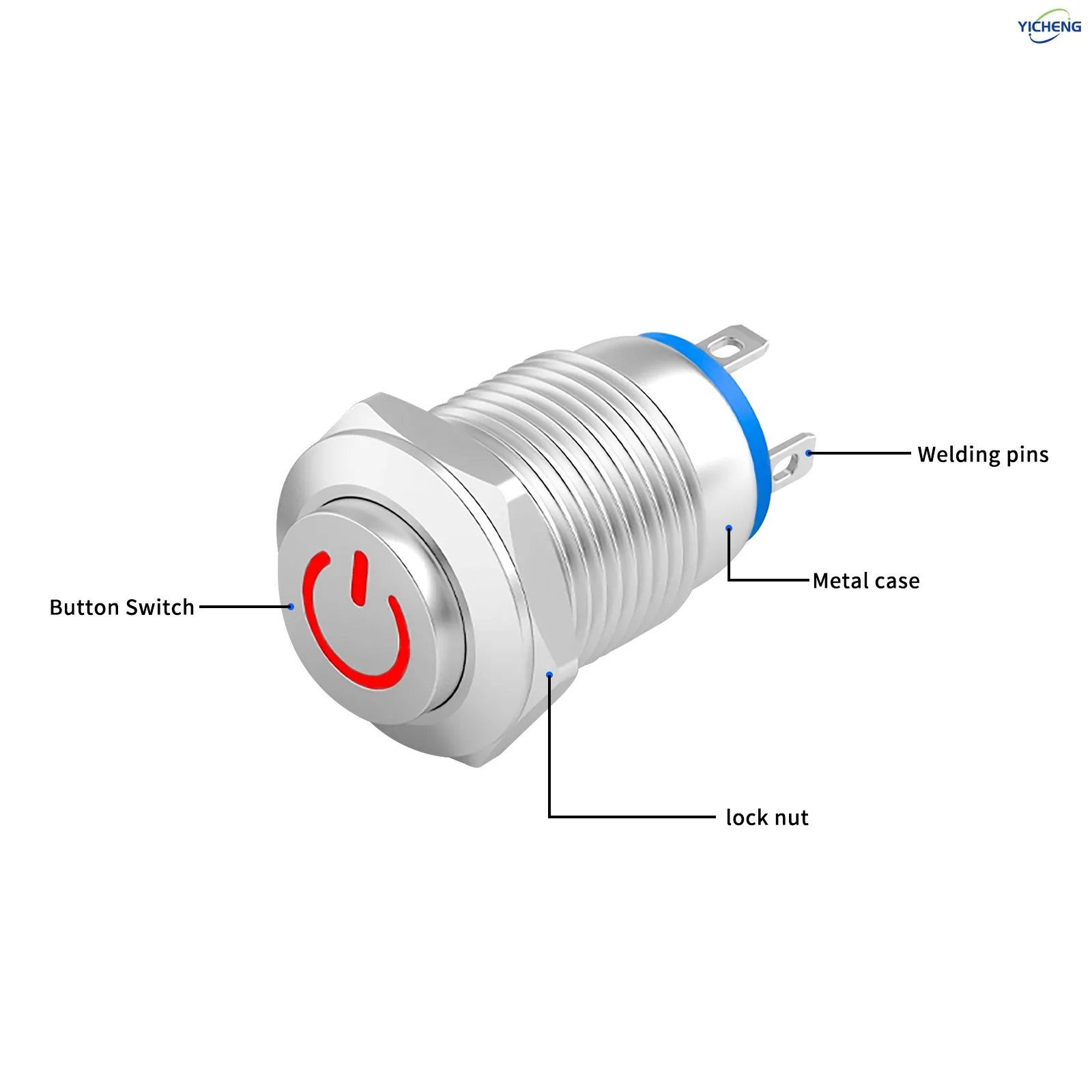 10 قطعة 16 مللي متر مفتاح زر من الفولاذ المقاوم للصدأ ، مقاوم للماء IP67 ، LED مصباح الجهد 3 فولت ~ 220 فولت اختياري التيار المتناوب/تيار مستمر. سلك المقبس