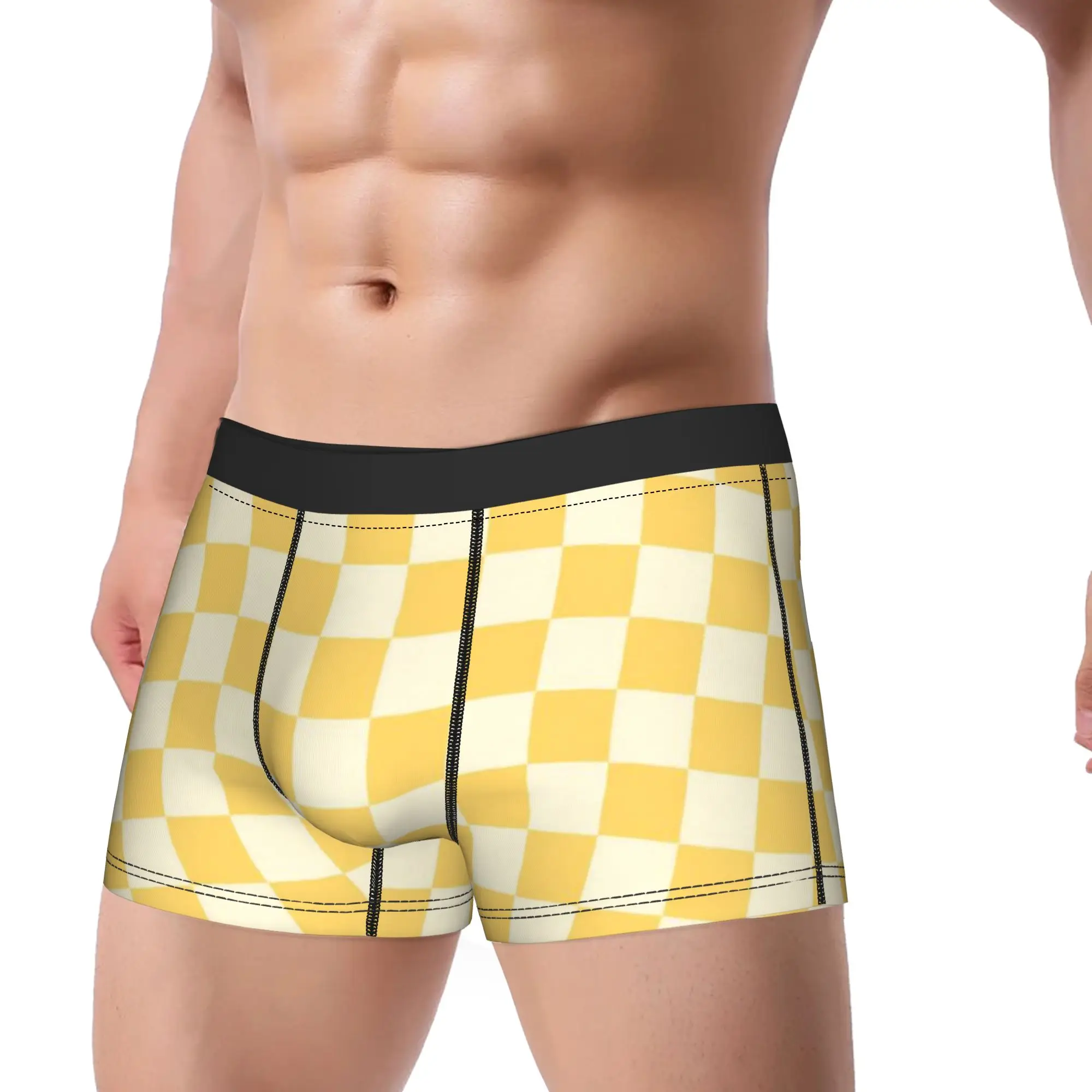Check Pattern (15) Checkerboard Underpants Breathbale Panties Male Underwear Ventilate Shorts Boxer Briefs
