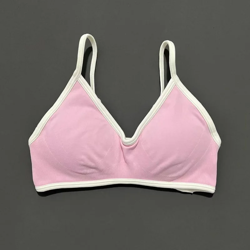 HISTELLO Sport-Bh Frauen Sexy Gestrickte Unterwäsche Kontrast Bh Top Nahtlose Yoga Kleidung Laufsport Workout Gym Bhs