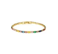 New Arrival 18K Gold Plated Rainbow Zircon Bracelet for Women Girl Accessories Fashion Jewelry AAA Crystal Party Gift