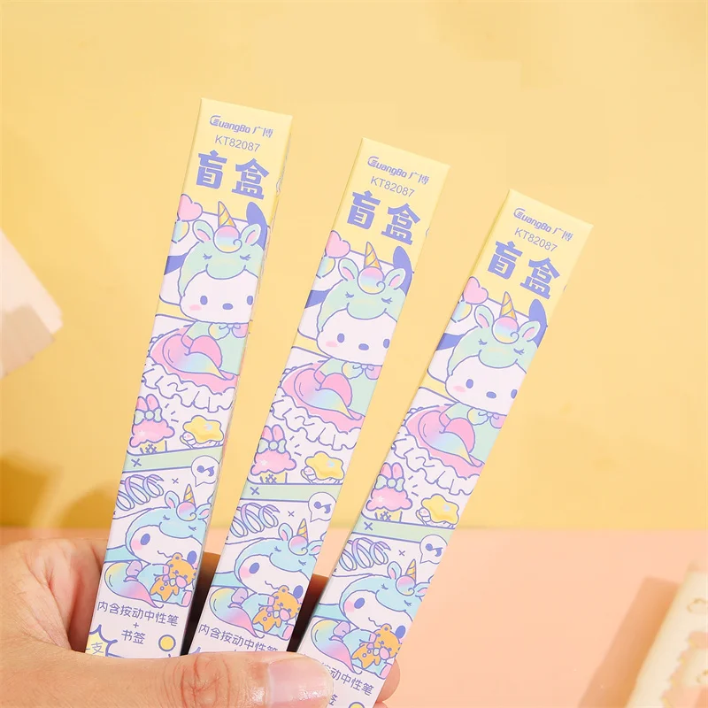 24pcs/lot Sanrio Melody Pochacco Kitty Press Gel Pen Cute 0.5mm Black Ink Neutral Pens Promotional Gift Office School Supplies