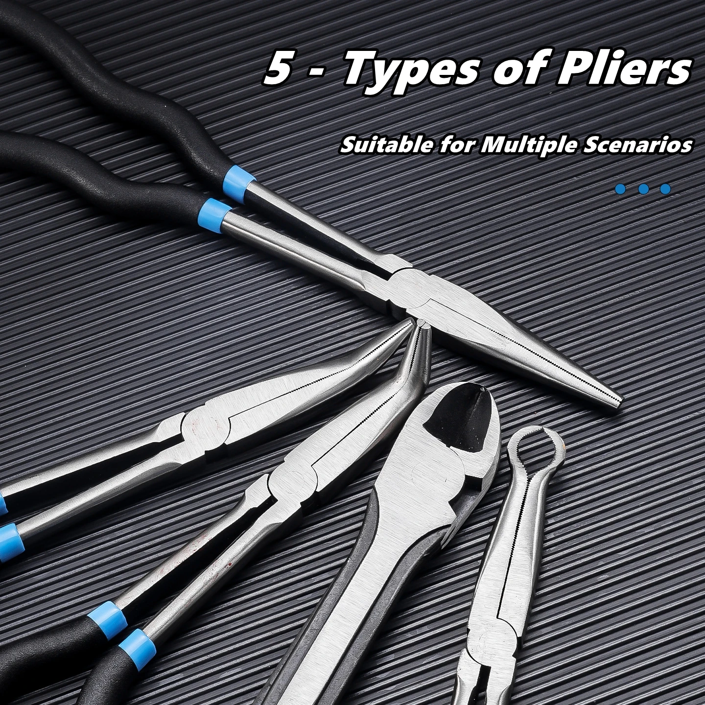 4 / 5 Pcs Multi-purpose Long Nose Pliers Straight Needle Nose Pliers 0/25/45/90 Degree Curved Flat Mouth Pliers O-shaped Pliers