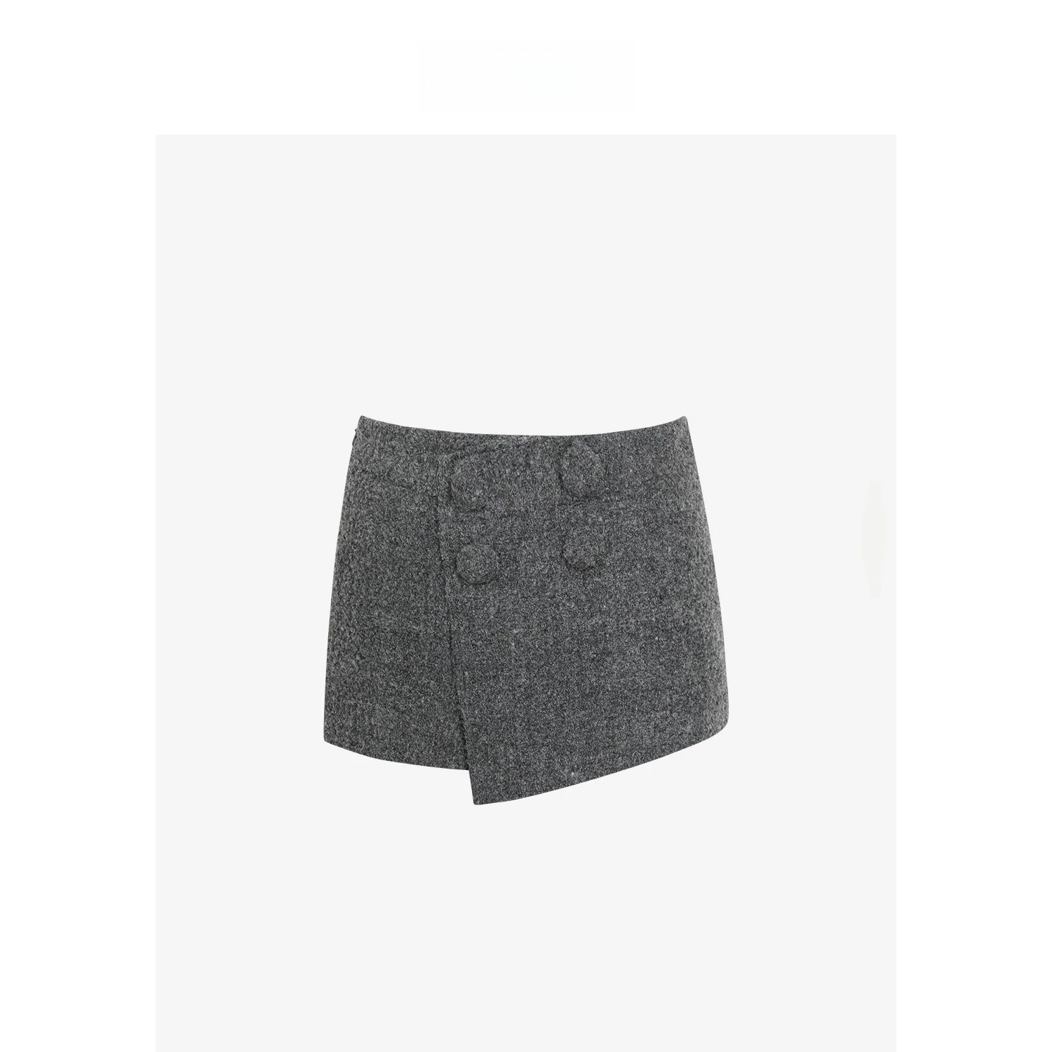 

Асимметричные женские повседневные брюки-кюлоты А-силуэта из смесовой шерсти с эластичным поясом, средней посадки, из полиэфирного волокна и спандекса