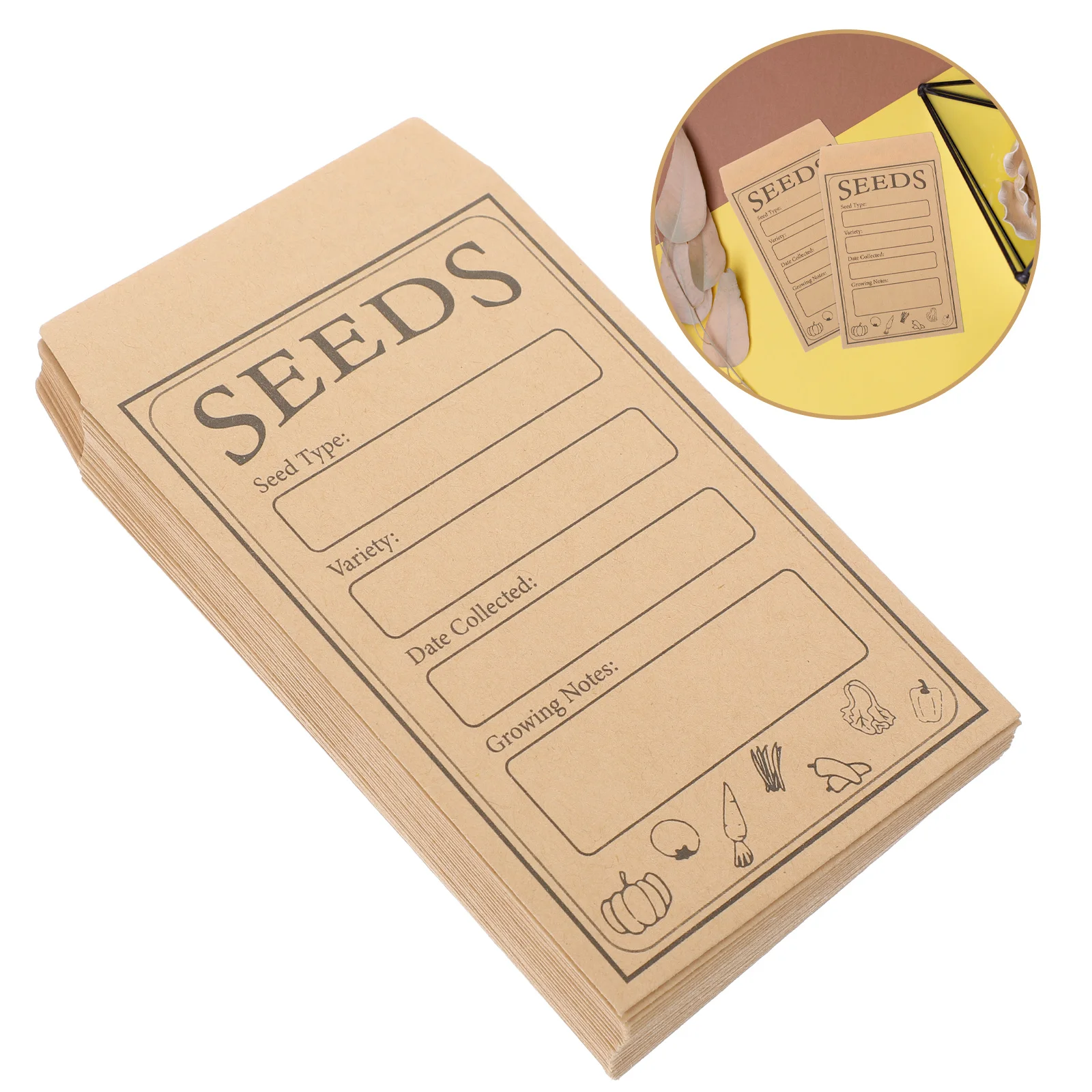 

50pcs Seed Envelopes Paper Bags Self Seal Packets for Coins Cash Mailing Small Items Storing Safe Lightweight Transport