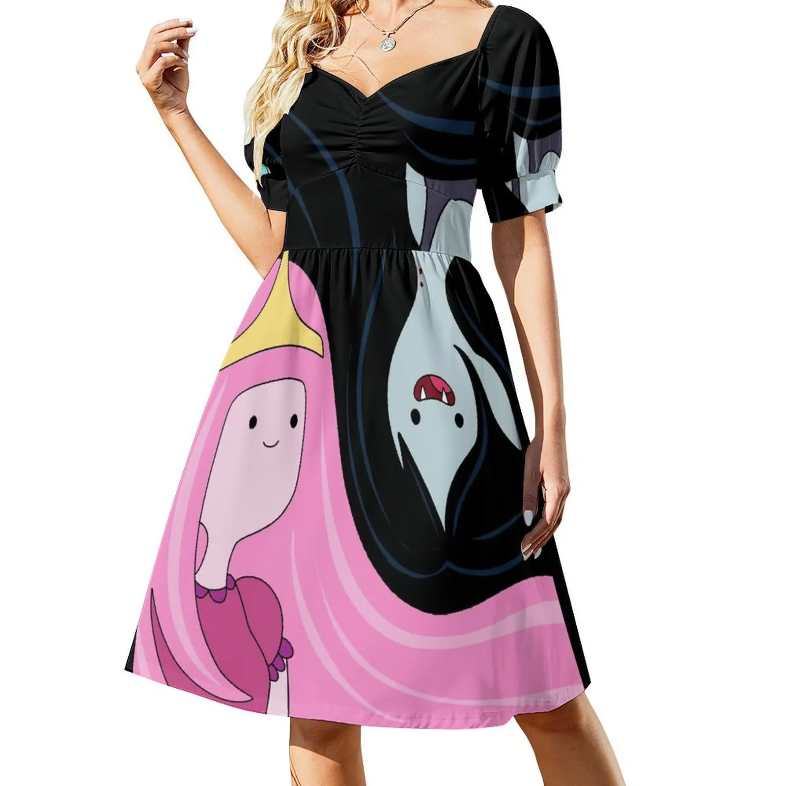 

Princess Bubblegum and Marceline Short-Sleeved Dress Dress woman womens dress