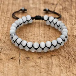 Double Layer Natural Stone Opal Braided Bracelets Women Men Bohemia Yoga Charm Macrame Chakra Bracelet Healing Jewelry