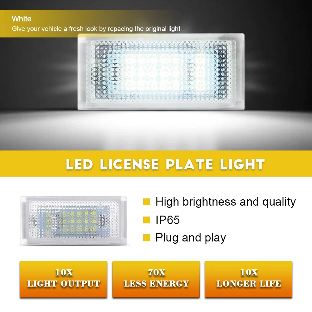 For BMW E46 2D LED License Plate Light BMW E46 M3 Plug and Play Car License Plate Number Illumination Replacement Light