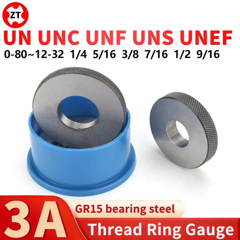 

1SET(1*GO+1*NOGO) 3A Thread Ring Gauge0-80~12-32 1l4 5l16 3l8 7I16 1l2 9I16 UN/UNC/UNF/UNS/UNEF America Standard Fine ToothGauge