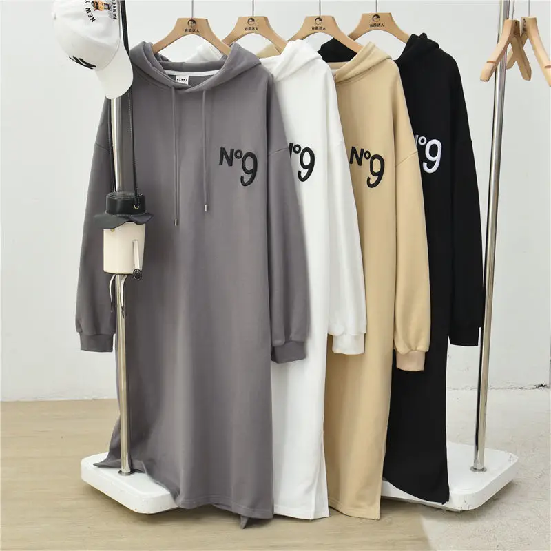 Dresses Loose Solid Color Casual Streetwear Autumn Thin Long Sleeve Pullovers Straight Office Lady Simplicity Women\'s Clothing