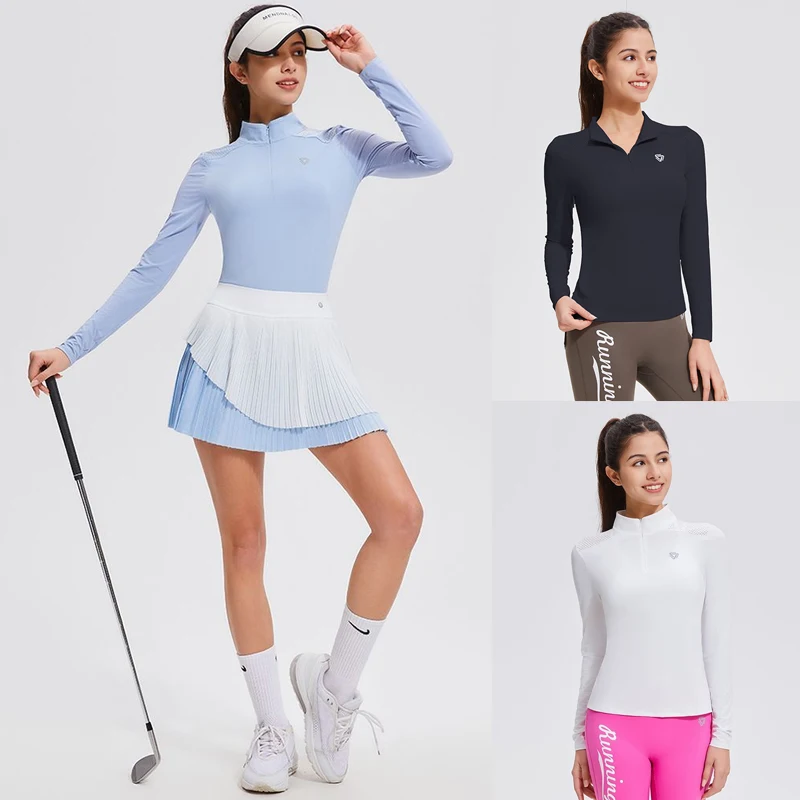 

Golf Polo Shirts for Women Summer Short Sleeve Yoga Running Sports T Shirt Breathale Thin Fabric Women Clothes