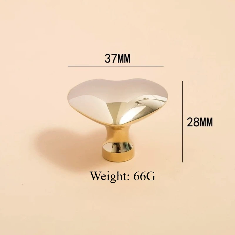 Heart Shaped High-end Solid Pure Brass Silver Plated Non Fading French Furniture Drawer Handle