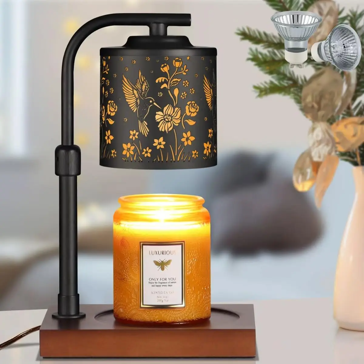 

Adjustable Height Dimmable Candle Warmer Lamp for Home Decor and Aromatherapy, Perfect Gift for Women