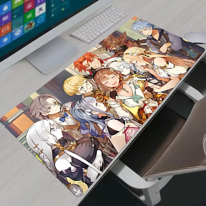 Anime Desk Mat Mouse Pad A-Atelier Ryza Official Art Large Gaming Mousepad Washable Cloth Non Slip Base for PC Laptop