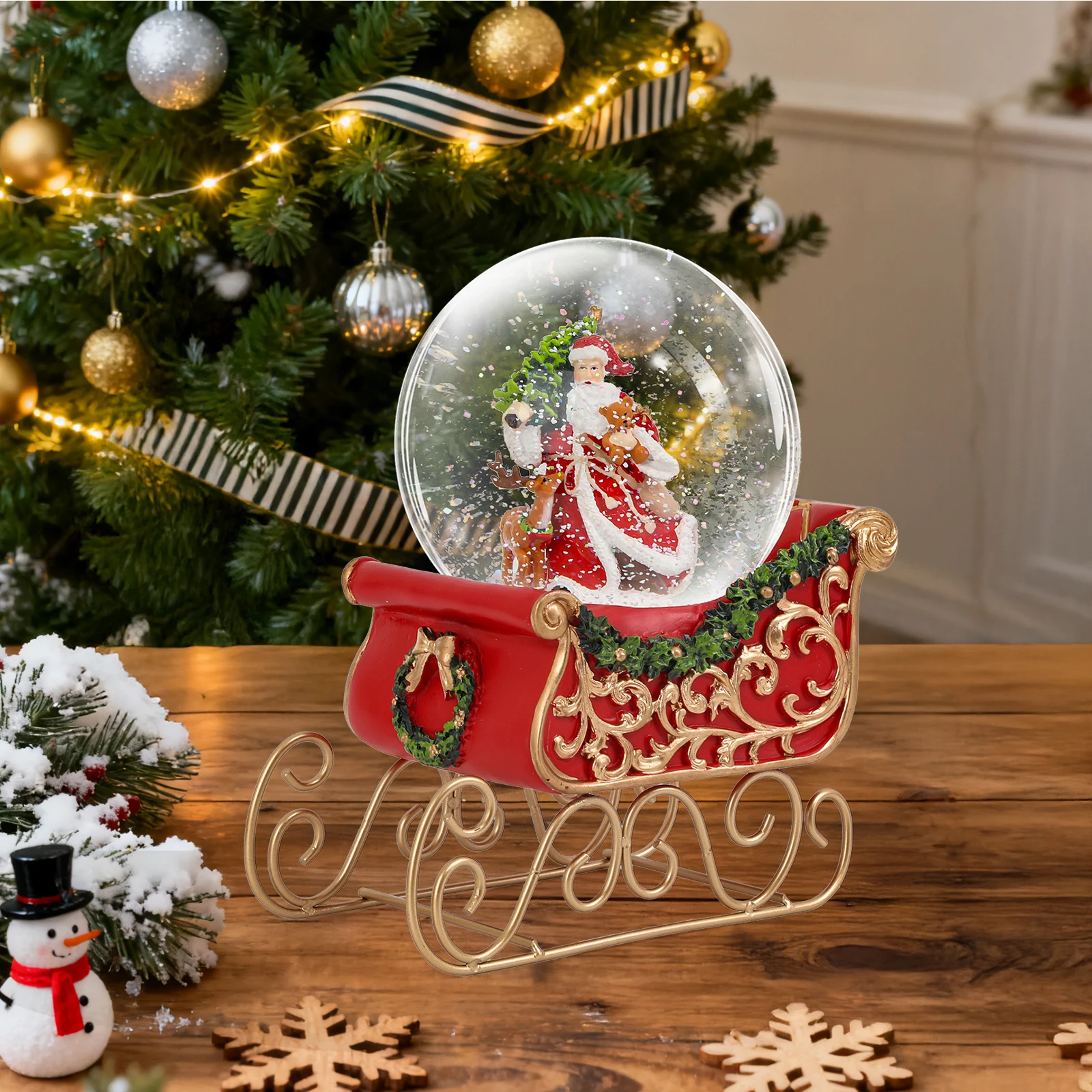

2025 Christmas Snow Globe with Music LED Lights Holiday Home & Office Decor The Christmas Gift for Everyone