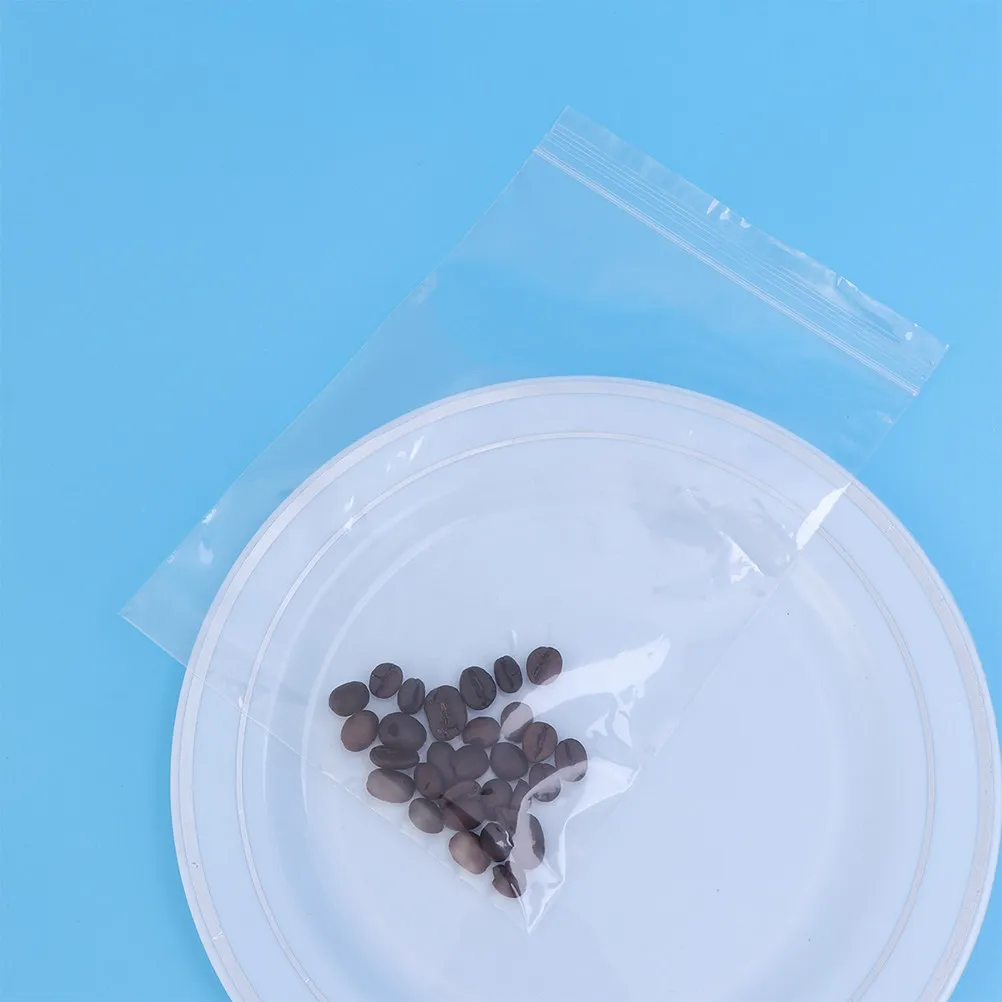 100Pcs Heavy-Duty Food Safe Pe Sealable Storage Bags 10x15cm Clear Resealable Food Pouches for Cafes Markets Retail Stores