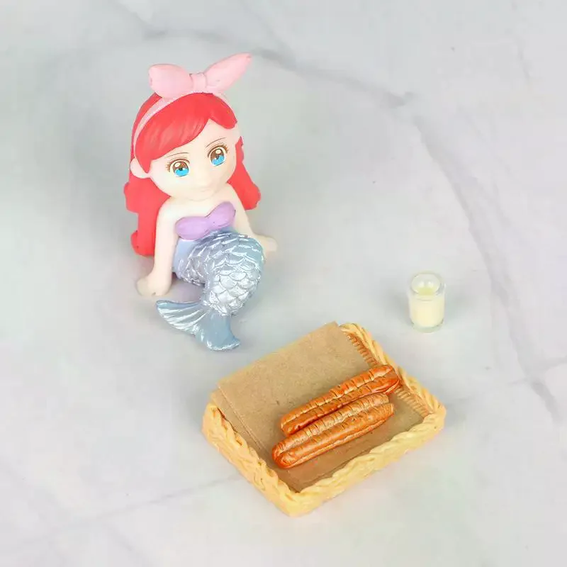 5Pcs Doll House Kitchen Accessories Miniature Ornaments For Dollhouse Soy Milk And Fried Dough Sticks Set Pretend Play Toy Model