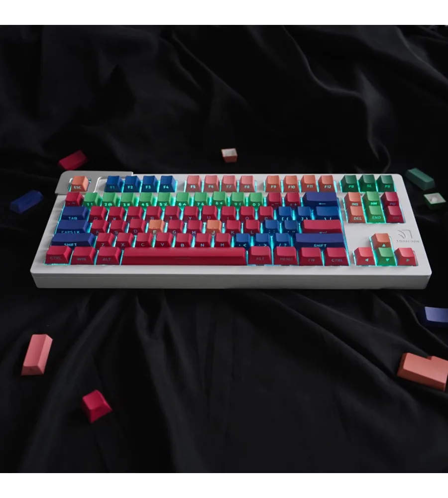 Side engraved light-transmitting 130-key mechanical keyboard keycap PBT sublimation cherry original height