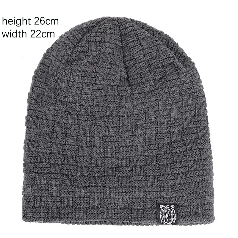 Mens Plush Lined Beanie Winter Knitted Skull Cap Thermal Outdoor Sports Warm Hat Skullies Cold Weather Protection