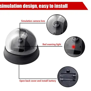 Fuers kreative schwarze Kunststoffkuppel CCTV Schaufensterpuppe Kamera blinkte LED gefälschte Kameraüberwachung Sicherheitssystem 6 Hauptverkäufe Camara -Fehldecke - №2