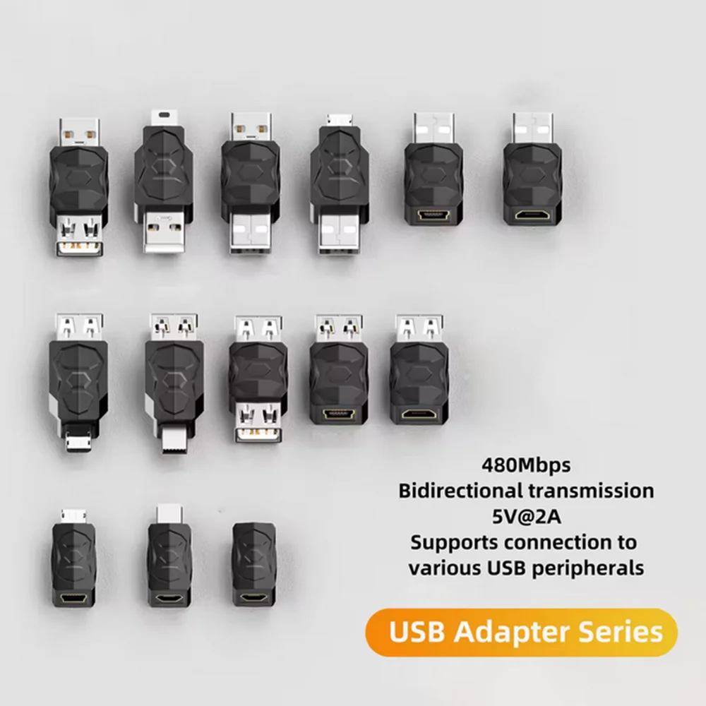 1-10PCS USB to Micro Mini Type-C USB Adapter Converter Usb Male Female Converter for Phone Tablet Camera Charging Adaptor