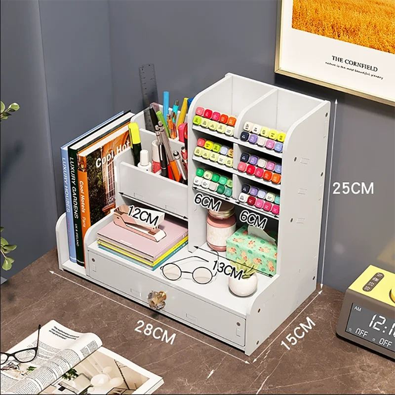 Soporte para bolígrafos de gran capacidad, ahorro de espacio, almacenamiento de suministros de oficina, caja de papelería, suministros escolares para estudiantes, almacenamiento para uso en dormitorio