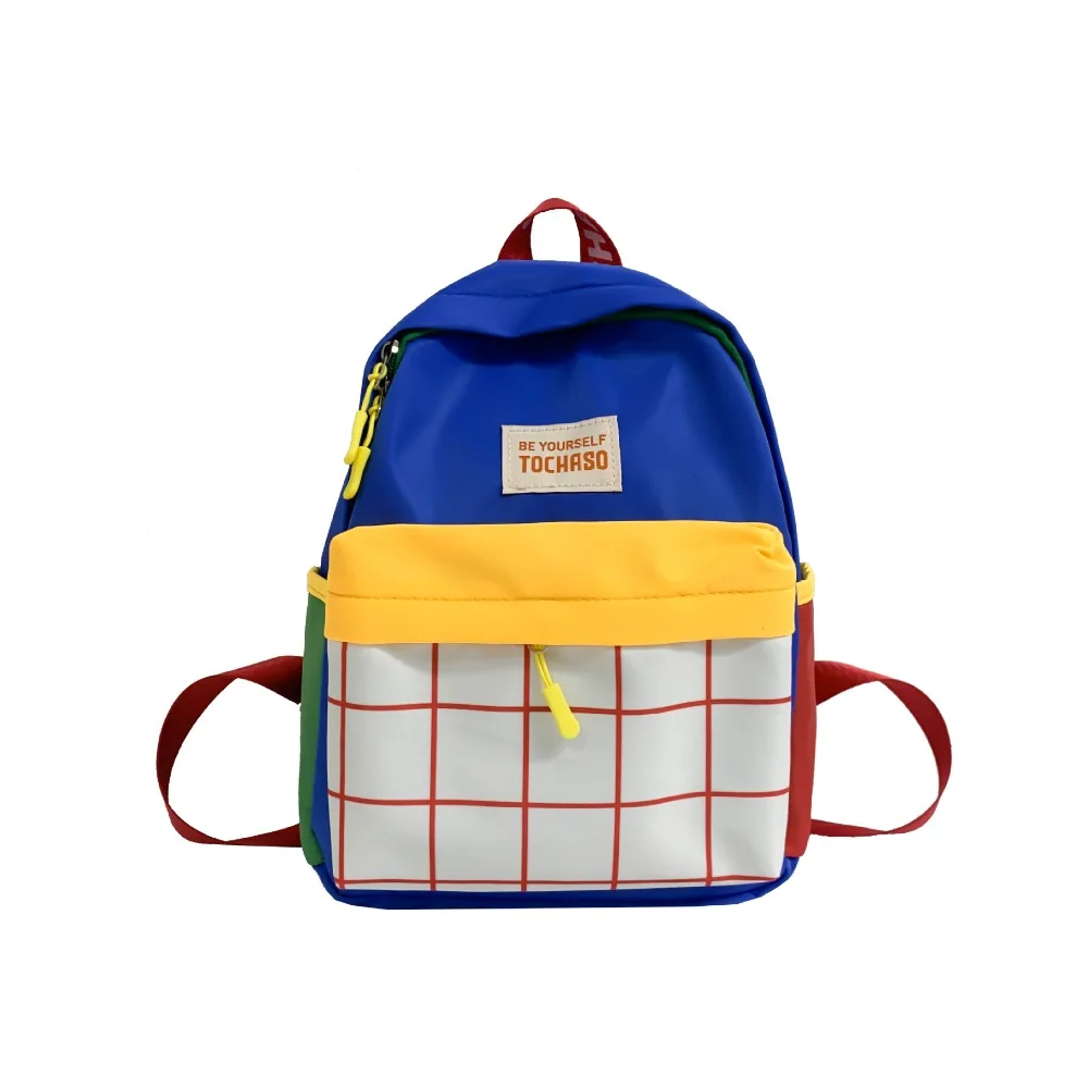 

Креативная сумка для книг, клетчатый рюкзак контрастного цвета, нейлоновая детская школьная сумка большой емкости, милая детская сумка на плечо в корейском стиле