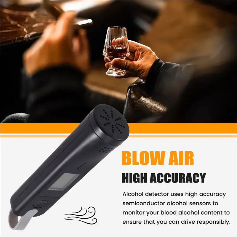 【FLASH DEAL】High Accuracy Breath Tester Quick Response Easy To Use Breath Analyzer Automatic Shutdown Off DC 5C For Wedding