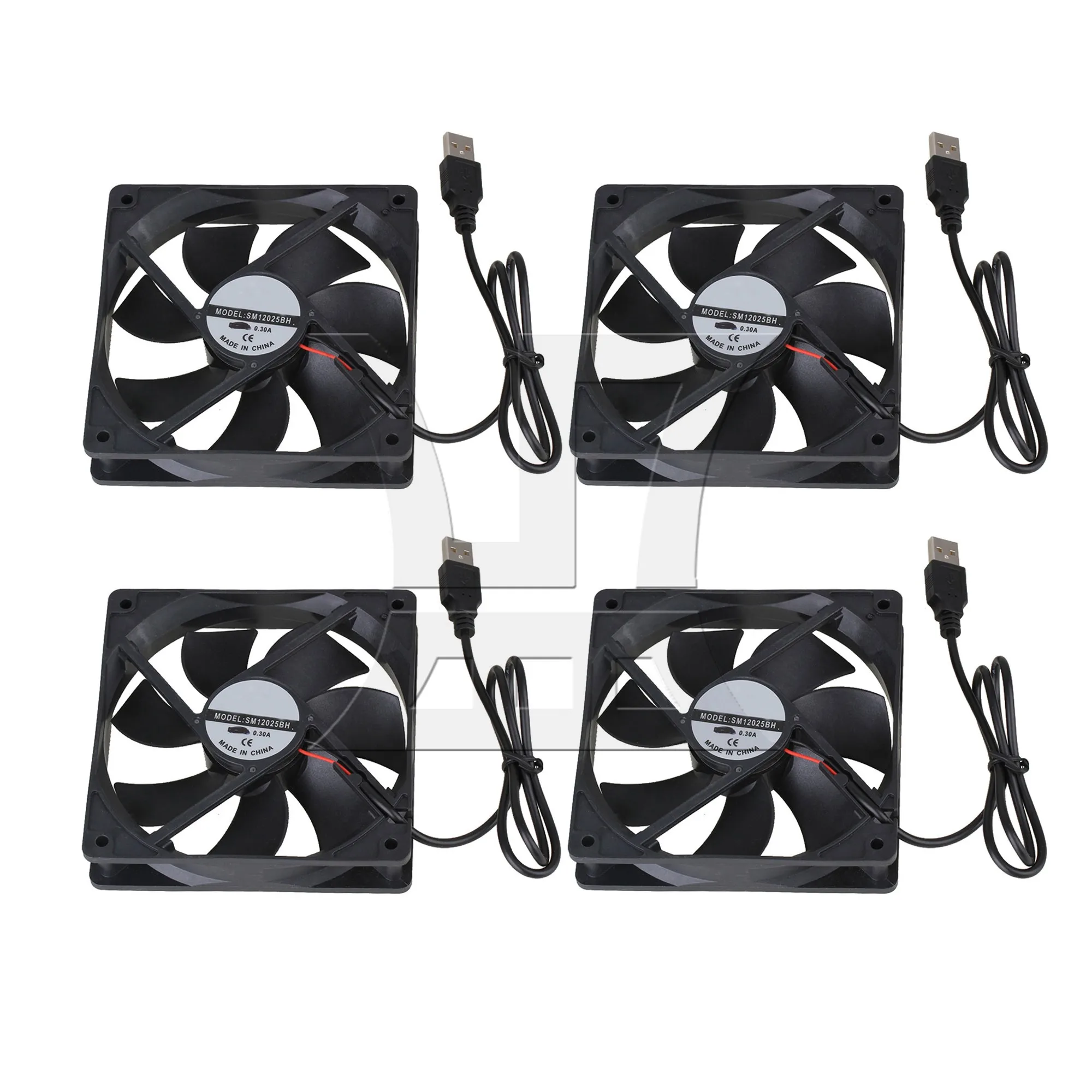 4 Pcs USB Cooling Fans Portable DC 5V 4.72x0.98inch for Computer Case