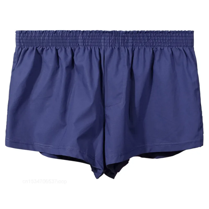 شاومي الرجال الملابس الداخلية الملاكمين السراويل فضفاضة الرجال سراويل القطن الذكور الكلاسيكية الصلبة السهم السراويل مرونة زنار النوم Bottoms