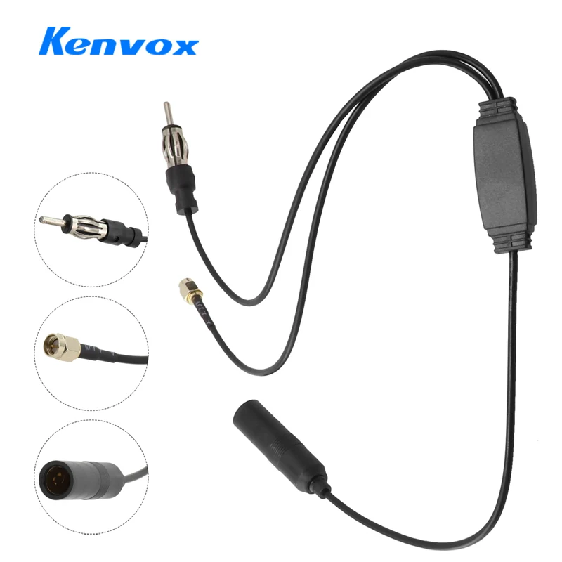 1pcs 30cm SMA Antenna Splitter AM FM DAB Car Radio Portable Adapter Cable SMA Convertor Din Male To Din Female Cables