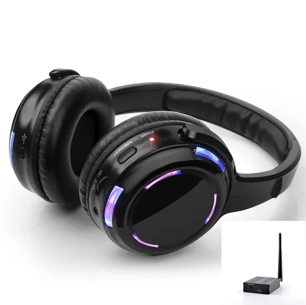 Nova cobertura de alta qualidade 500m 3 áudio rf silencioso disco fones de ouvido disco silencioso disco sem fio led silencioso fones de ouvido