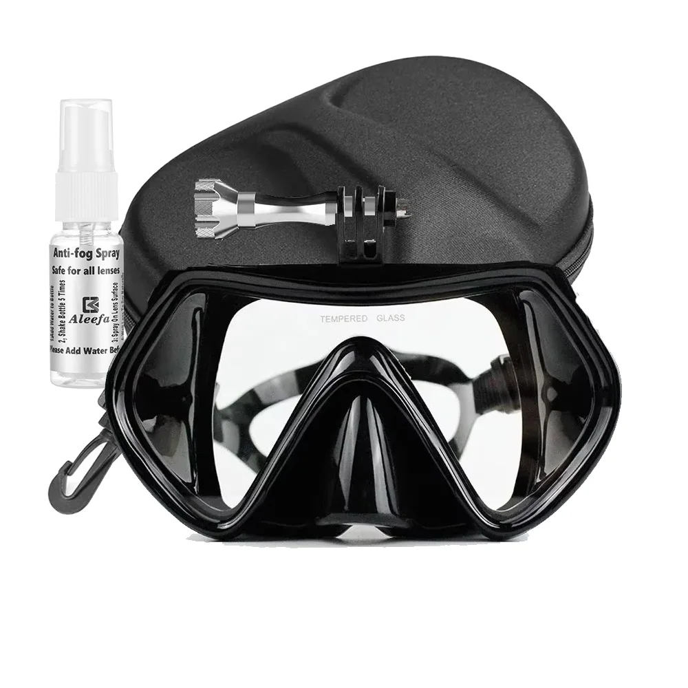 Dive Mask with Case for All GoPro Hero Cameras,with Antifog Spray,HD,for Scuba Diving, Snorkeling, Freediving