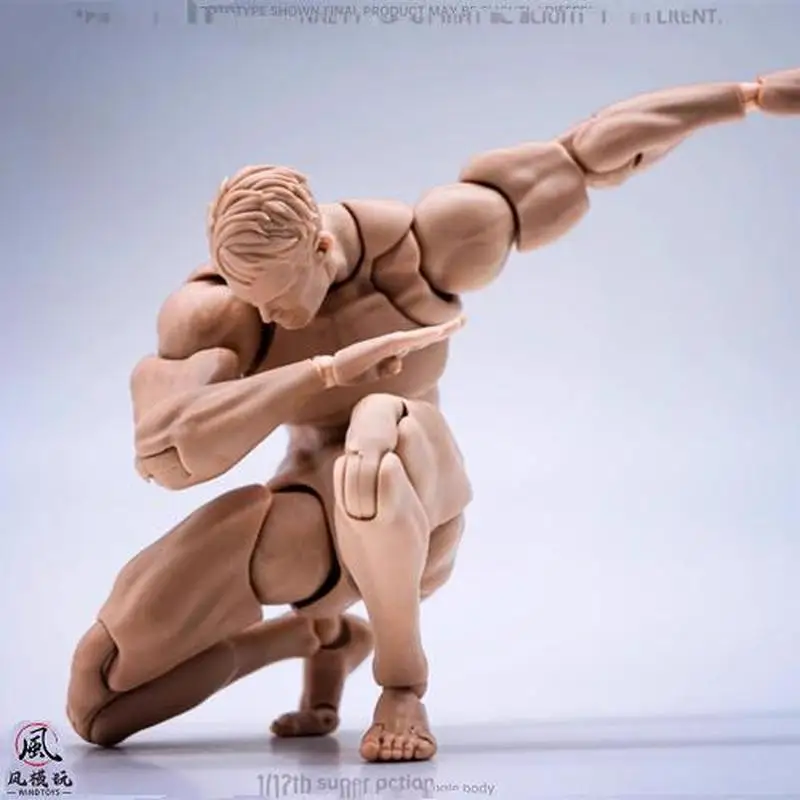 16cm Wind Toys Fmw001 Super Flexible Muscle Body Poseable Figure With Replacement Hands For Model Customization Projects Toy