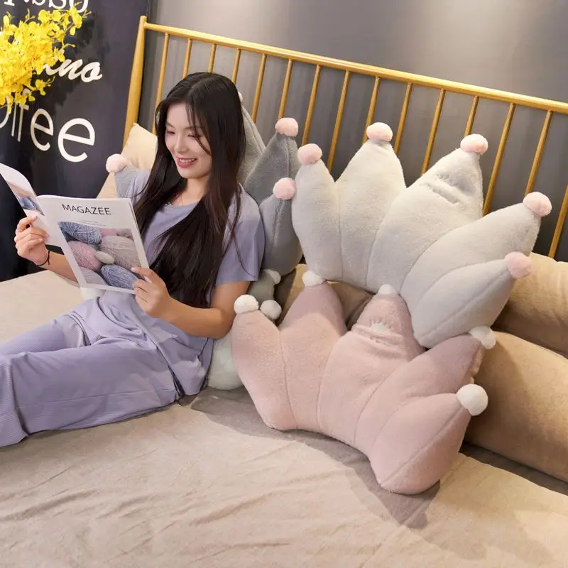 

Cute Crown Pillow Office Bedhead Chair Waist Cushion Protection Sofa Bed Large Backrest Decoration Family Bedroom Floor Seat