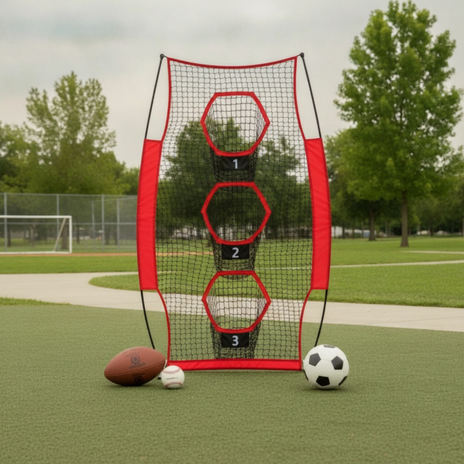 Football Throwing Net with Target Pockets Knotcomplimentary Football Throwing Net with Carry Bag QB Coach Heavy-Duty